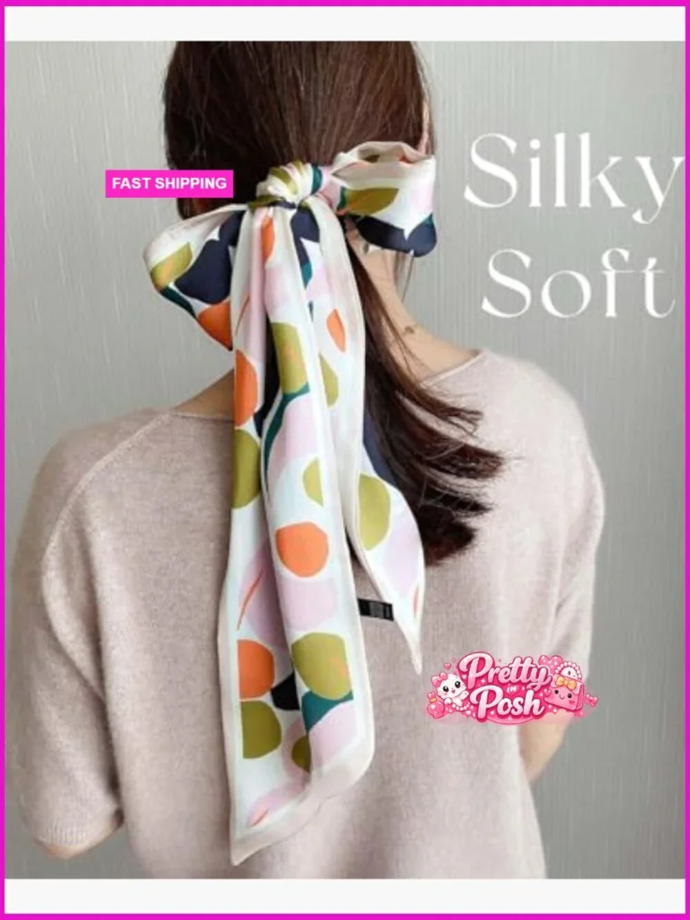 Silk Scarf for Women Fashion Silky Satin Headscarf Wrap Breathable Lightweight
